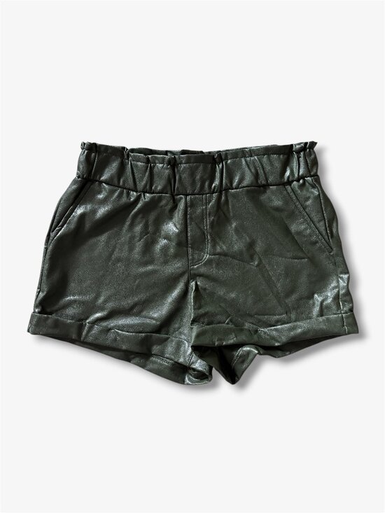 Sincerly Jules Pants - Sincerely Jules Dark Green Faux Leather Paperbag Shorts Womens Medium Festival